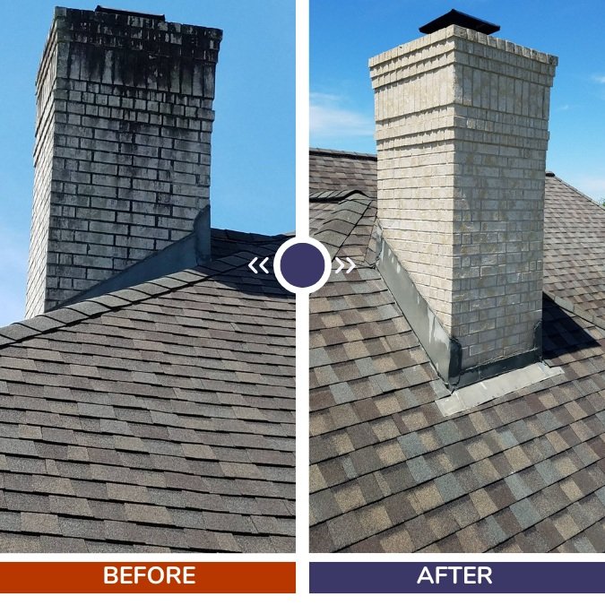 Roof Cleaning Tile, Chimney and Shingles Low pressure washing or soft washing